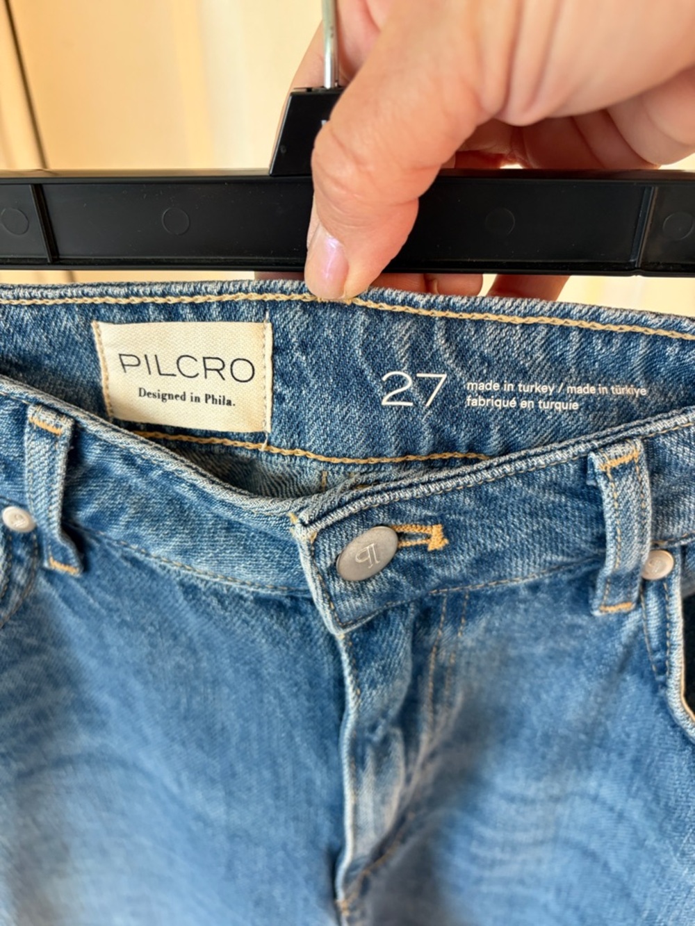 Anthropologie Pilcro wide leg denim jeans with ruffle hem Sz 27 NWOT - Picture 3 of 3